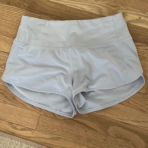Lululemon Speed Up High Rise Short in Powder Blue